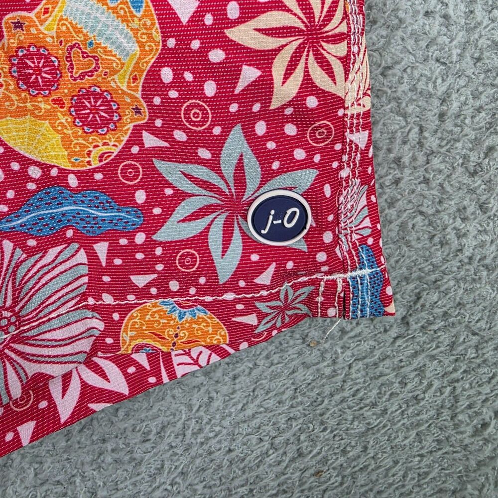 johnnie-O Boy's Eden Swim Trunks Lightweight 7” Red Drawstring Sz 12 - Picture 3 of 13